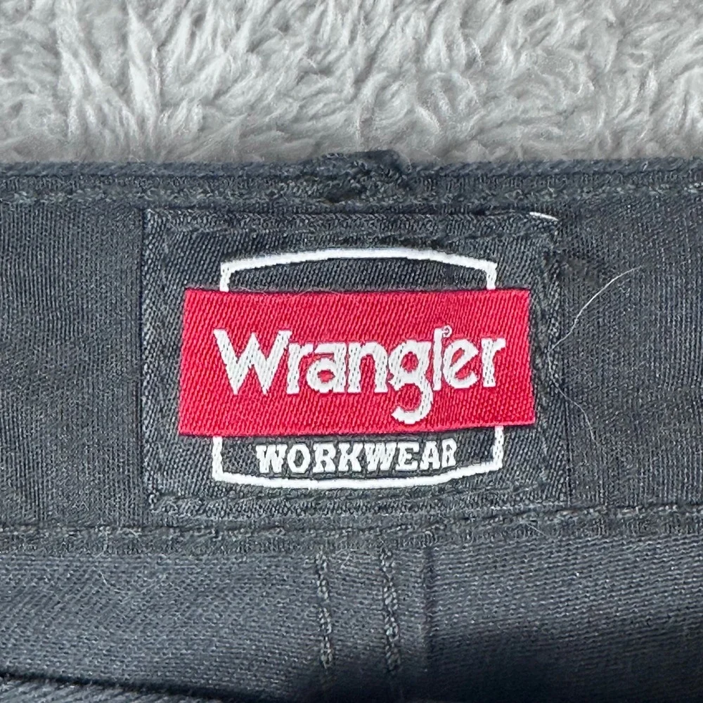 Wrangler Workwear Cargo Pants Mens 44x29 Black Straight Leg Utility‎ Canvas